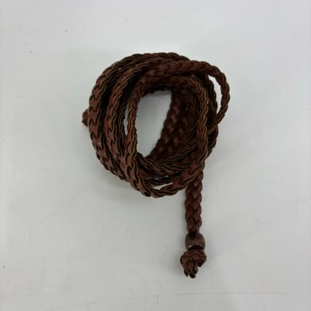 Womens Skinny Brown Belts Lot of 2 Casual Fashion Braided Weaved